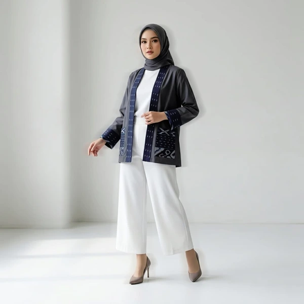Mynada - Aksara Kimono Outer Katun Wastra Tenun Premium