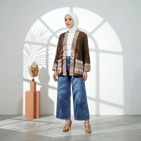 Mynada - Aksara Kimono Outer Katun Wastra Tenun Premium