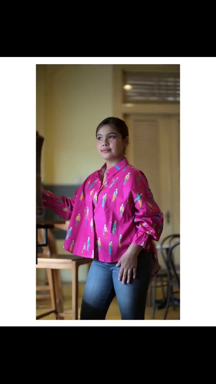 BLOUSE KARET KENYA PINK