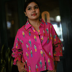 BLOUSE KARET KENYA PINK