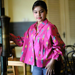 BLOUSE KARET KENYA PINK