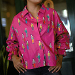 BLOUSE KARET KENYA PINK