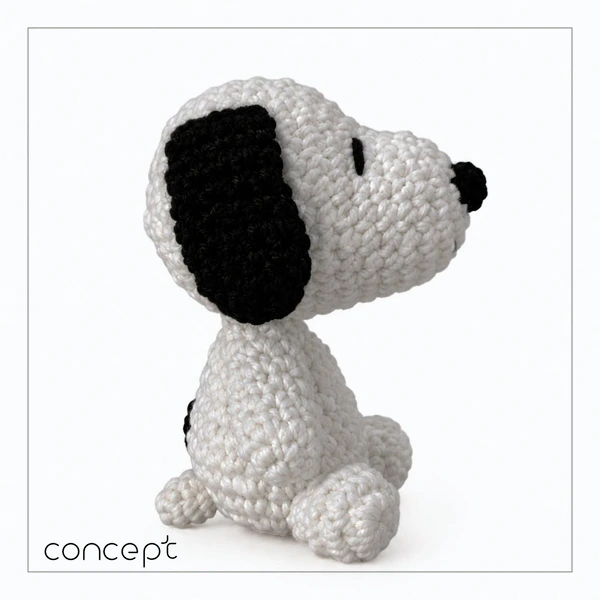 Gantungan Kunci Rajut Anjing Snoopy Amigurumi Handmade - Dog Keychain Premium 8cm