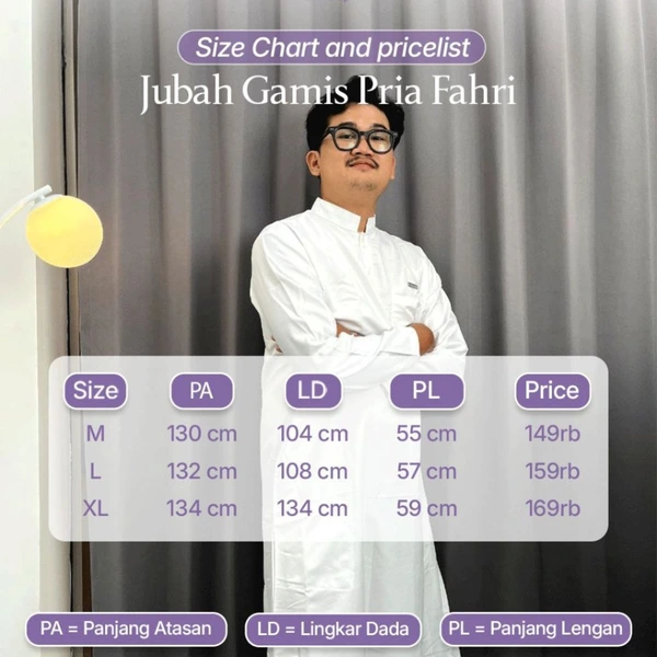Jubah Gamis Pria Fahri Katun Premium
