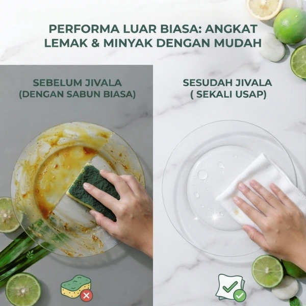 Jivala Sabun Cuci Piring Jeruk Nipis 1 Liter – Aman di Tangan & Ramah Lingkungan