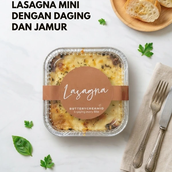 Lasagna daging jamur