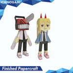 Chenso Paperman isi 2 pcs, Papercraft Ichinogami (DIY), tinggi 20 cm