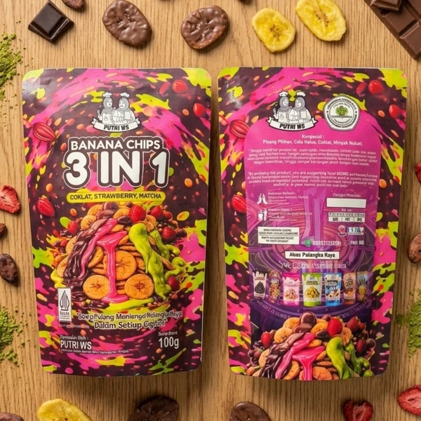 Keripik Pisang Lumer 3in1 100g.|Banana Chips Melted 3in1.| Oleh-oleh Kalimantan.| Palangka Raya