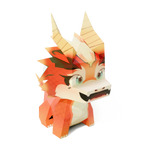 Chinese Dragon, Papercraft Ichinogami (DIY), isi 1 Set Naga Merah tinggi 30 cm