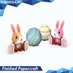 Egg & Bunny isi 4 pcs, Papercraft Ichinogami (DIY), Easter Papercraft
