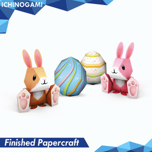 Egg & Bunny isi 4 pcs, Papercraft Ichinogami (DIY), Easter Papercraft