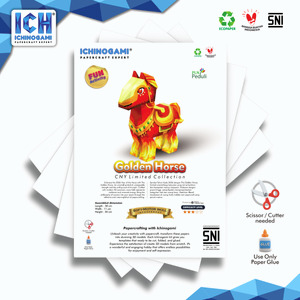 Golden Horse, Papercraft Ichinogami (DIY), isi 1 set papercraft Zodiak Kuda, tinggi 30 cm