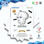 Helmet Skull, Papercraft Ichinogami (DIY), isi 1 wearable helm tengkorak Halloween, untuk kepala dewasa