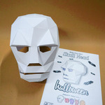 Helmet Skull, Papercraft Ichinogami (DIY), isi 1 wearable helm tengkorak Halloween, untuk kepala dewasa