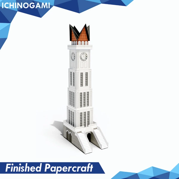 Jam Gadang, Papercraft Ichinogami (DIY), isi 1 landmark Bukittinggi Sumatera, tinggi 35 cm