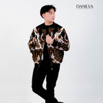 Jaket Bomber Batik Unisex Motif Mahkota Raja