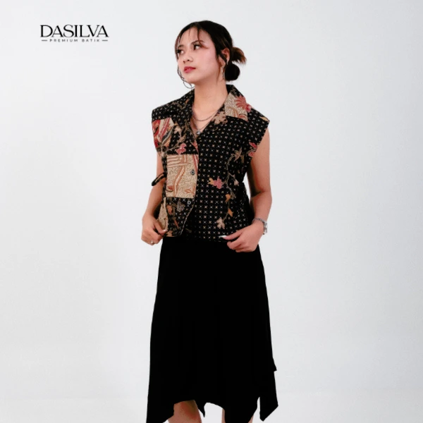 Vest Wanita Dasilva Batik Motif Patchwork Atasan Batik