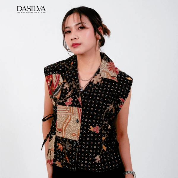 Vest Wanita Dasilva Batik Motif Patchwork Atasan Batik