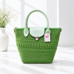 [GoMeST] Tas Rajut Handmade Wanita : Handle Bag Warna Hijau