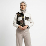 Jaket Crop Ecoprint Corduroy