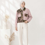Jaket Crop Ecoprint Corduroy
