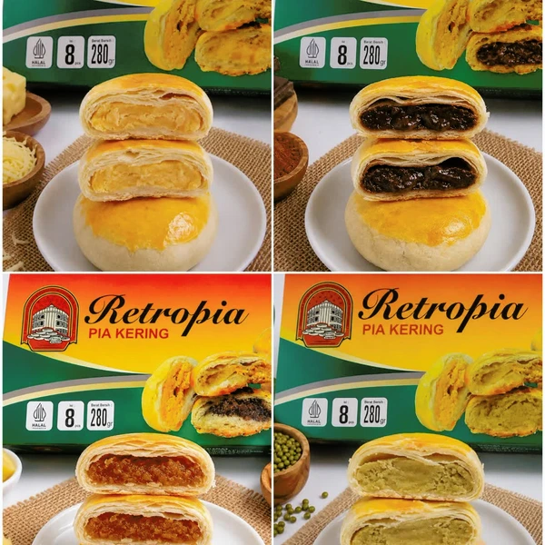 Pia Kering Mix Retropia. 1 box isi 8 pcs.