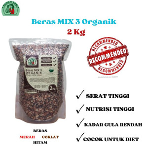 Beras Organik Mix 3 - Merah, Hitam, Coklat 2 kg