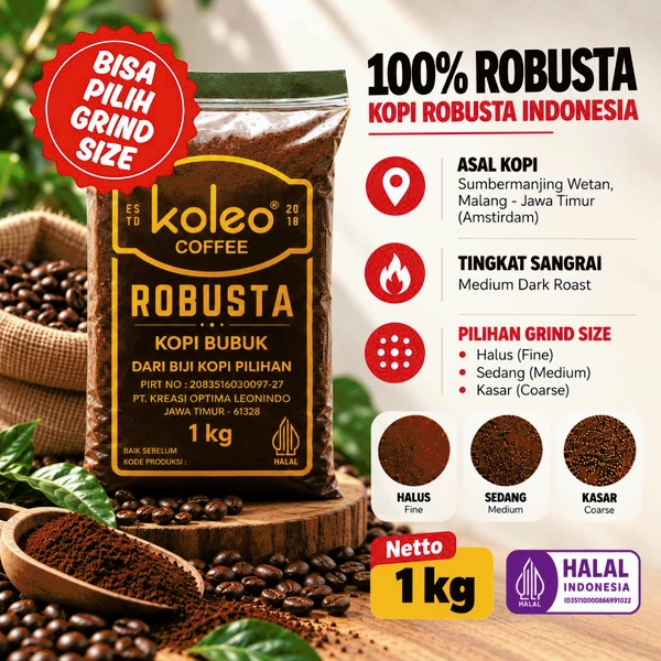 Kopi Bubuk Robusta 100% | Koleo Coffee