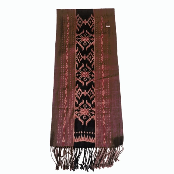 Selendang Tenun Ikat Maumere – Motif Nagalalang (Pewarna Alam)