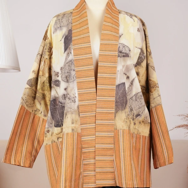 Outer Ecoprint Kombinasi Lurik -