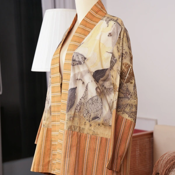 Outer Ecoprint Kombinasi Lurik -