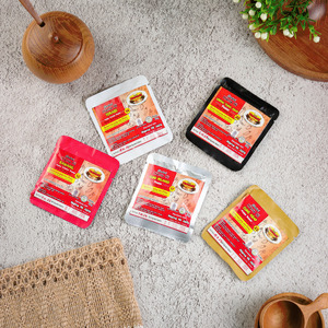Sambal Sachet Mix 5 Varian (Bawang, Terasi, Cumi Pelangi, Tuna Asap, Cumi Asap) 20 gram