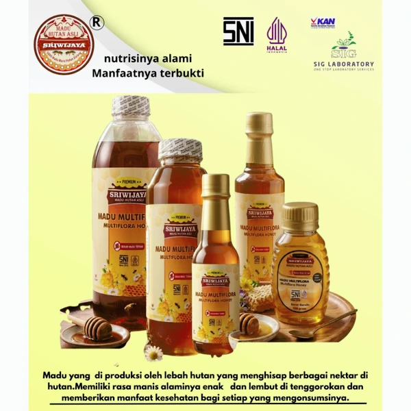 Madu Hutan Asli Sriwijaya varian Multiflora 350 gram
