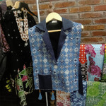 Cantili Vest Batik Indigo Warna Alam Wanita | Outer Batik Tanpa Lengan Motif Elegan