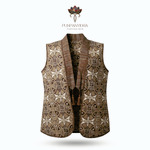 Gendis Vest Batik Wanita Warna Alam Cokelat | Outer Batik Tanpa Lengan Elegan