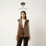 Outer Vest Batik Cap Wanita Asimetris - Gendis Series / Rompi Batik Cokelat Kekinian