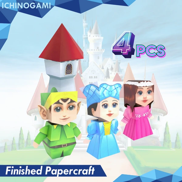 Oki & Nirmala Bobo isi 4 pcs, sistem Die Cut (Terpotong) Papercraft Ichinogami (DIY)