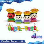 Ondel-Ondel isi 4 pcs, sistem Die Cut (Terpotong) Papercraft Ichinogami (DIY)