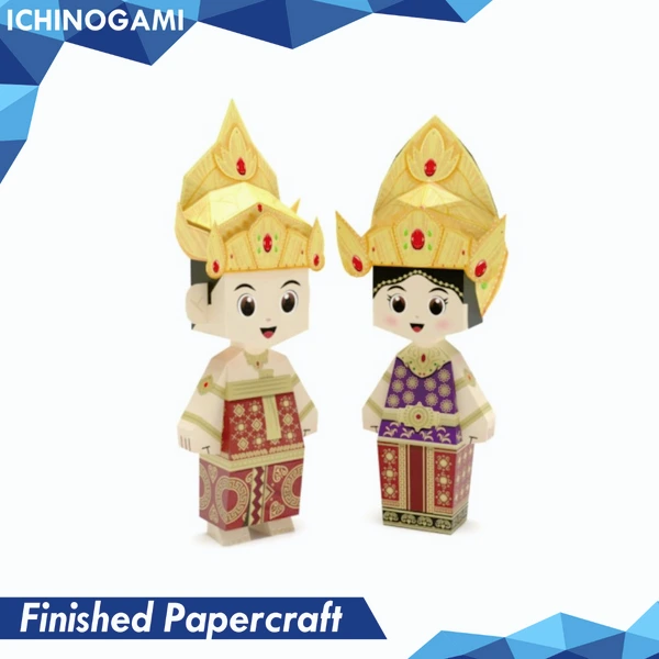Payas Agung isi 2 pcs, Papercraft Ichinogami (DIY), Paper craft pasangan baju adat Bali Heritage