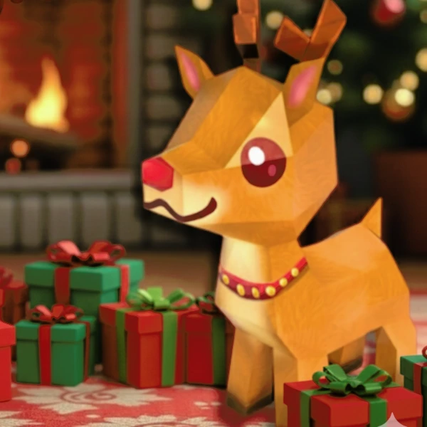 Reindeer 40 cm, Papercraft Ichinogami (DIY) isi 1 Set tinggi 42 cm