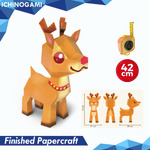 Reindeer 40 cm, Papercraft Ichinogami (DIY) isi 1 Set tinggi 42 cm