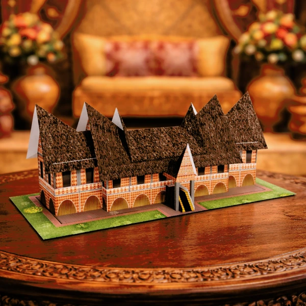 Rumah Gadang, Papercraft Ichinogami (DIY), isi 1 Set Landmark Minangkabau, panjang 20 cm