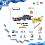 Transjakarta Series isi 3 pcs, sistem Die Cut (Terpotong) Papercraft Ichinogami (DIY) BRT, Electric Bus & Halte Iconic Tosari Jakarta