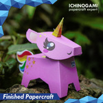 Unicorn Set isi 4 pcs, sistem Die Cut (Terpotong) Papercraft Ichinogami (DIY)