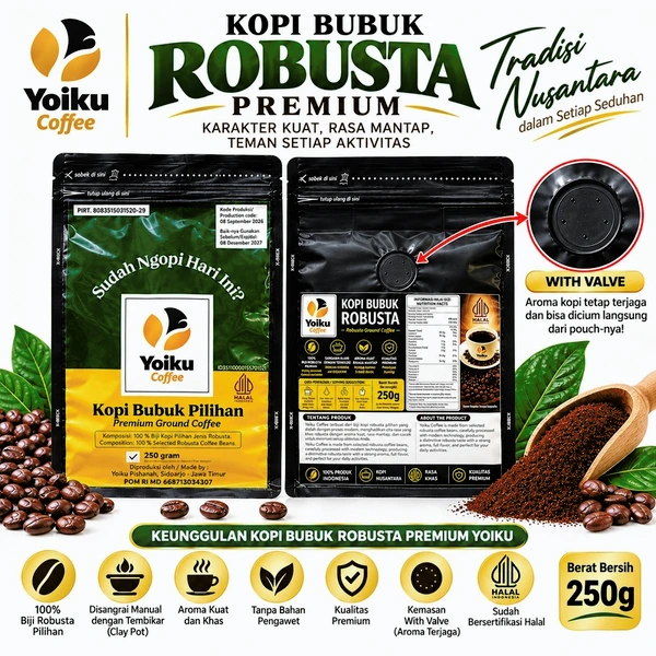 Kopi bubuk robusta 250 gram
