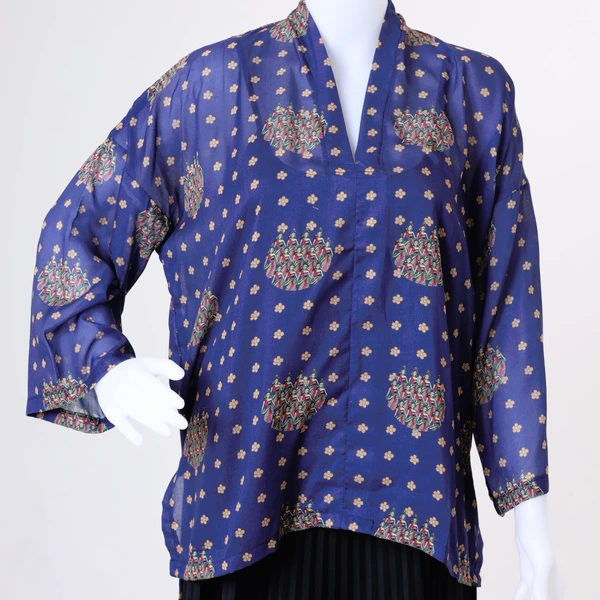 SEKAR BEKSA - ASYMMETRIC BLOUSE | BLUE NAVY