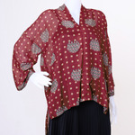 SEKAR BEKSA ASYMMETRIC BLOUSE | COKLAT MAROON