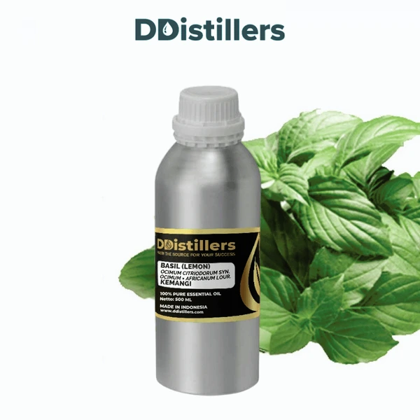 Basil (Lemon) / Kemangi Essential Oil Pure 100%, 500ML-1L HDPE/SS