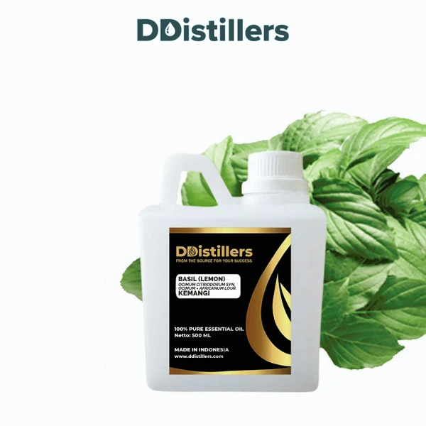 Basil (Lemon) / Kemangi Essential Oil Pure 100%, 500ML-1L HDPE/SS