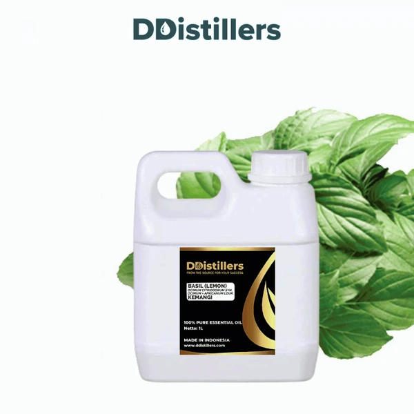 Basil (Lemon) / Kemangi Essential Oil Pure 100%, 500ML-1L HDPE/SS
